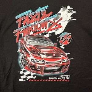 Fast & Furious 1/4 quarter mile graphic‎ tee in black and red Men's L  #Racing